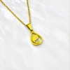 Cross-border foreign trade Virgin Mary prayer stainless steel teardrop-shaped golden necklace pendant for women, fashionable and simple collarbone chain gift Specification image